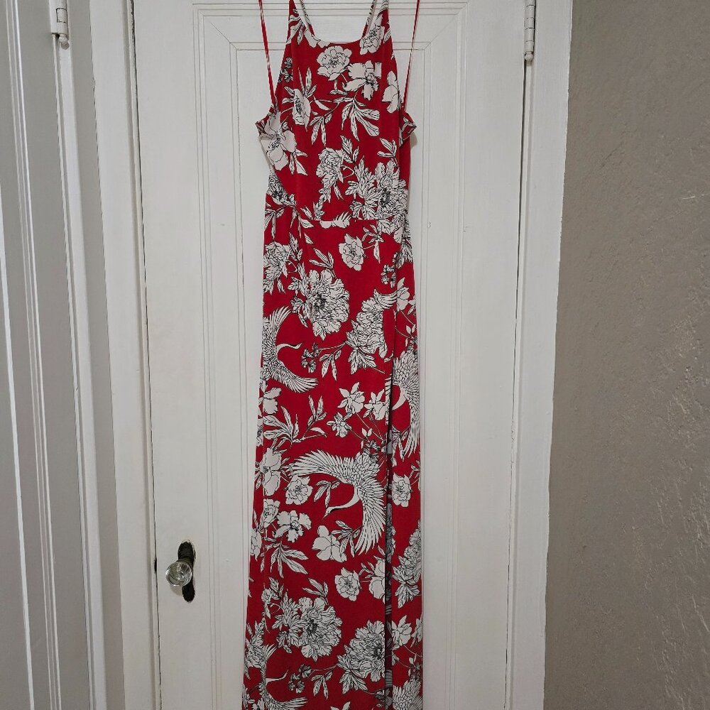 Express Backless Strappy Maxi Dress with Slit - L